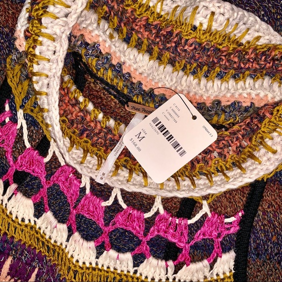 NWT Free People Crochet Cowl Neck Sweater Tank M - Picture 5 of 6